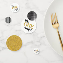 Herr ONEderful Table Confetti in Black and Gold