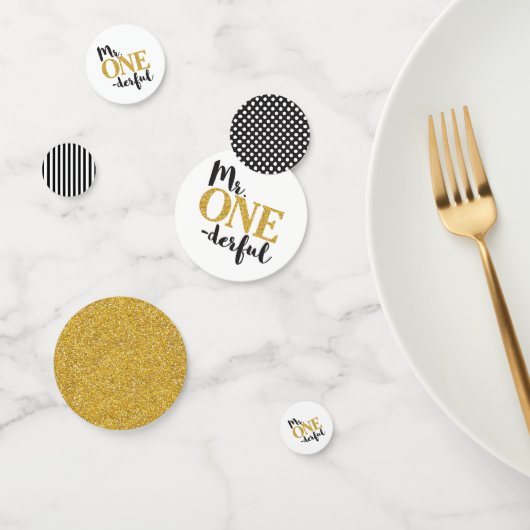 Herr ONEderful Table Confetti in Black and Gold Konfetti (Gruppe)
