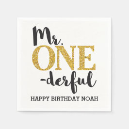 Herr ONEderful White Cocktail Paper Napkins Serviette