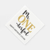 Herr ONEderful White Luncheon Paper Napkins Serviette (Ecke)