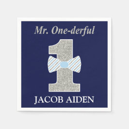 Herr ONEderful White Standard Cocktail Napkin Serviette