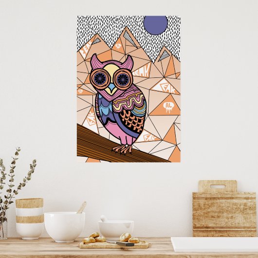 Herr Owl Art Print Poster (Küche)