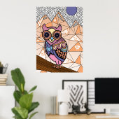 Herr Owl Art Print Poster (Heimbüro)