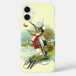 HERR PELICAN FISCHERMONOGRAM, Creme iPhone 16 Plus Hülle