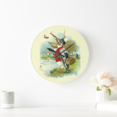 HERR PELICAN FISHING, Cream Große Wanduhr (Zuhause)