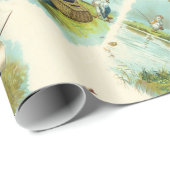 HERR PELICAN FISHING, Creme Geschenkpapier (Rolleneckpunkt)