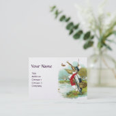 HERR PELICAN FISHING, White Pearl Visitenkarte (Stehend Vorderseite)