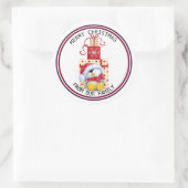 HERR PENGUIN Frohe Weihnachten, Runder Aufkleber (Tasche)