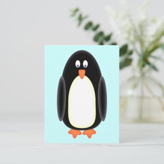 Herr Penguin Postkarte (Stehend Vorderseite)