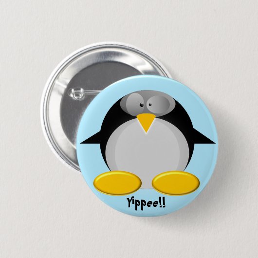 Herr Penguin ..... Yippee!!! Button (Vorne & Hinten)