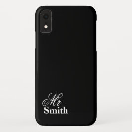 Herr Personalised Name Schwarz-weiß Case-Mate iPhone Hülle
