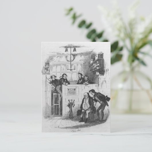Herr Pickwick und Sam im Büro des Rechtsanwalts Postkarte (Stehend Vorderseite)