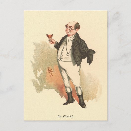 Herr Pickwick von Kyd, Dickens' The Pickwick Paper Postkarte (Vorderseite)