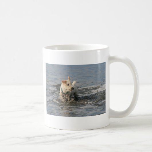 Herr Pish am karminroten Strand Kaffeetasse (Rechts)