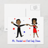 Herr Präsident und First Lady Obama Postkarte (Vorne/Hinten)