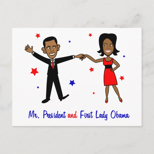 Herr Präsident und First Lady Obama Postkarte (Vorderseite)
