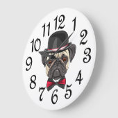 Herr Pug Große Wanduhr (Winkel)