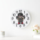 Herr Pug Große Wanduhr (Zuhause)