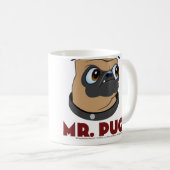Herr Pug Mug Kaffeetasse (VorderseiteRechts)