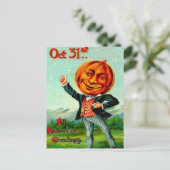 Herr Pumpkin Postkarte (Stehend Vorderseite)