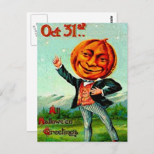Herr Pumpkin Postkarte (Vorne/Hinten)