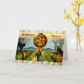 Herr Pumpkin (Vintage Halloween-Karte) Karte (Gelbe Blume)