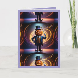 Herr Pumpkins magisches Halloween (4) Weihnachtska Feiertagskarte