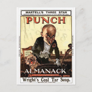 HERR PUNCH VINTAG ALMANAC 1908 DRUCKDESIGN POSTKARTE
