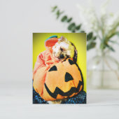 Herr Puppy Pumpkin Postkarte (Stehend Vorderseite)