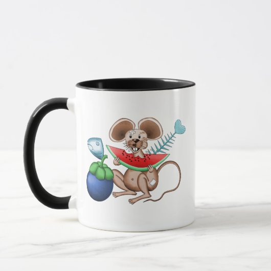 Herr Ratte genießt sein Essen im Müllrestaurant Tasse (Links)