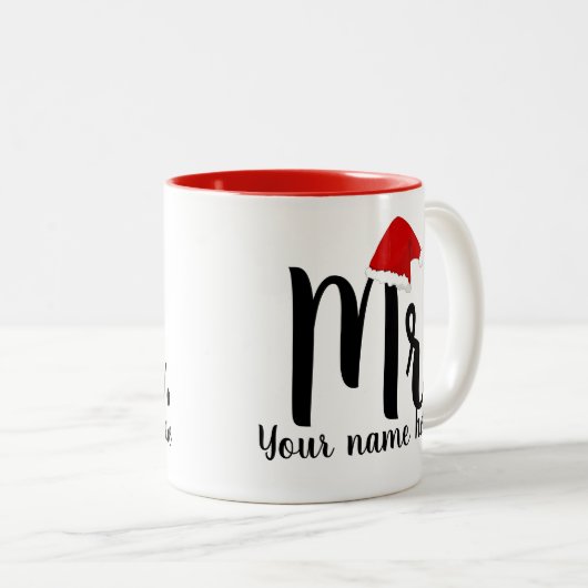 Herr Red Santa Zweifarbige Tasse (VorderseiteRechts)