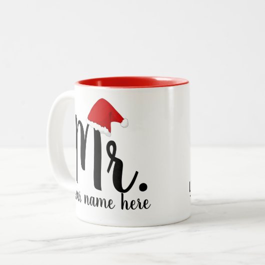 Herr Red Santa Zweifarbige Tasse (Vorderseite Links)