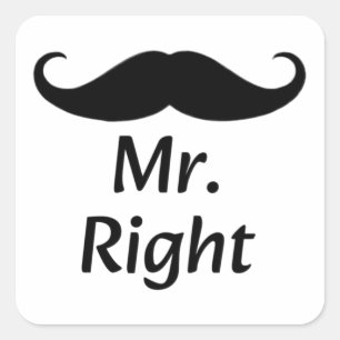 Herr Richtige Schnurrbart Lustiges Passendes Paar Quadratischer Aufkleber