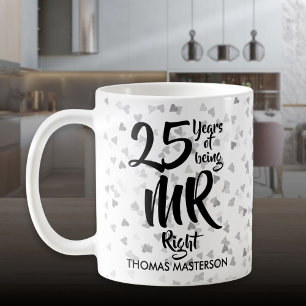 Herr Right 25-jähriges Jubiläum Silver Hearts Conf Kaffeetasse
