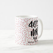 Herr Right 40 Jubiläum Ruby Hearts Confetti Kaffeetasse (VorderseiteRechts)