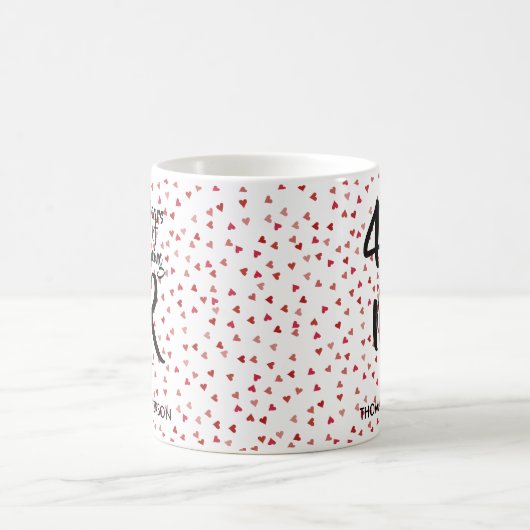 Herr Right 40 Jubiläum Ruby Hearts Confetti Kaffeetasse (Mittel)