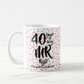 Herr Right 40 Jubiläum Ruby Hearts Confetti Kaffeetasse (Links)