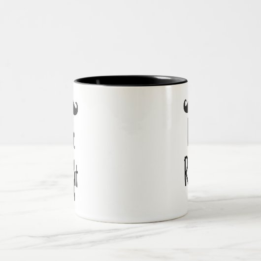 Herr Right mit dem Schnurrbart Zweifarbige Tasse (Mittel)