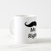 Herr Right Mustache Fun Matching Couple Kaffeetasse (Vorderseite Links)