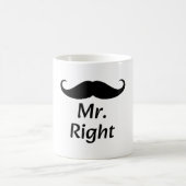 Herr Right Mustache Fun Matching Couple Kaffeetasse (Mittel)