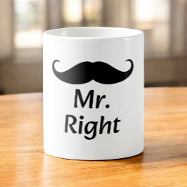 Herr Right Mustache Fun Matching Couple Kaffeetasse