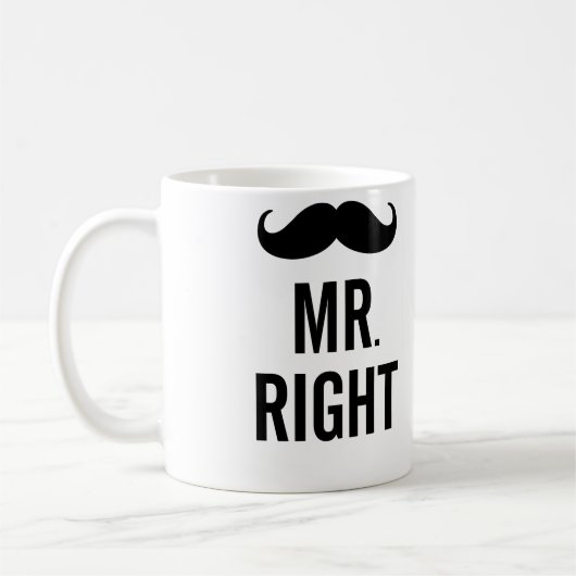 Herr Right Mustache Mug Kaffeetasse (Links)