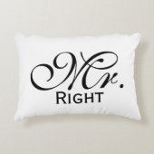 Herr Right Scroll Text in Schwarz/Weiß Dekokissen (Vorderseite)