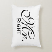 Herr Right Scroll Text in Schwarz/Weiß Dekokissen (Vorderseite(Vertikal))