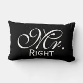 Herr Right Scroll Text in Schwarz/Weiß Lendenkissen (Rückseite)