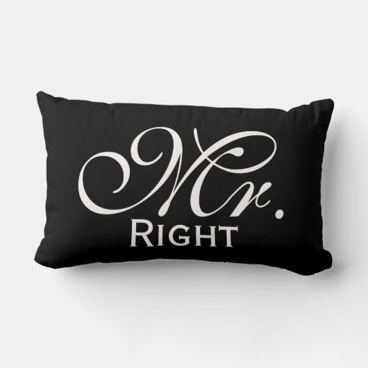 Herr Right Scroll Text in Schwarz/Weiß Lendenkissen (Rückseite)