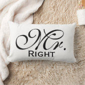 Herr Right Scroll Text in Schwarz/Weiß Lendenkissen (Decke)