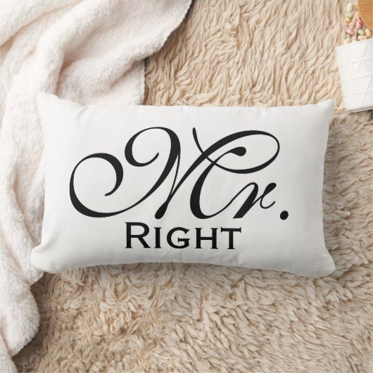 Herr Right Scroll Text in Schwarz/Weiß Lendenkissen (Decke)