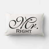 Herr Right Scroll Text in Schwarz/Weiß Lendenkissen (Vorderseite)