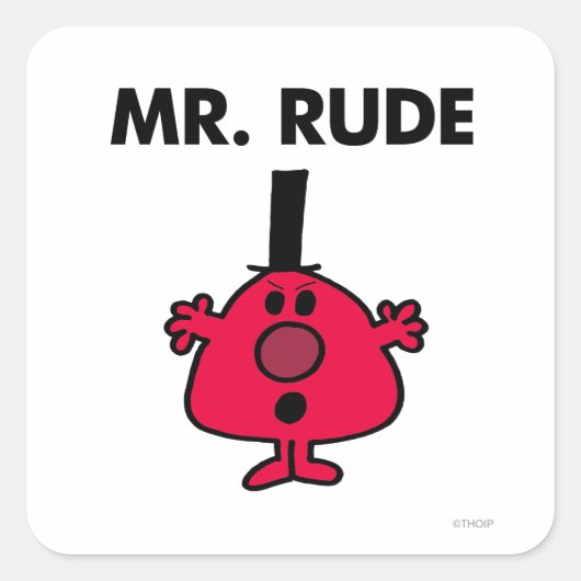 Herr Rude | Roter Gefechtsangst Quadratischer Aufkleber (Vorderseite)